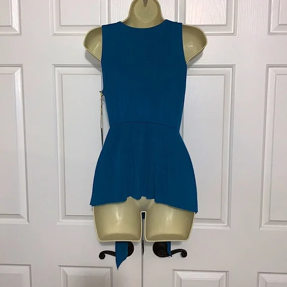 Rachel Pally Faux Wrap Sleeveless Top Size M *Teal* - Picture 2 of 4